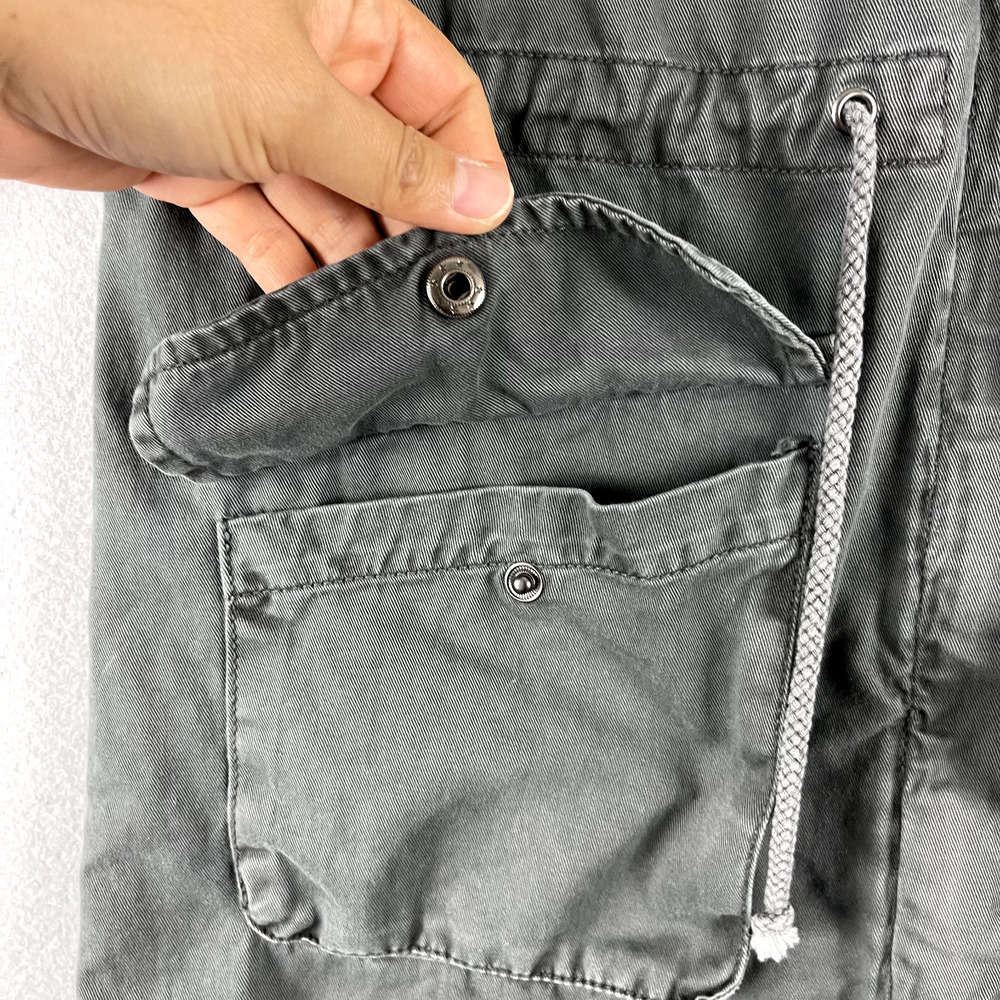 Per Se Utility Jacket Womens Medium Gray Full Zip Pockets Army Casual Military - Picture 6 of 16